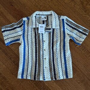 Cotton On Kids Blue and White Button Down Shirt